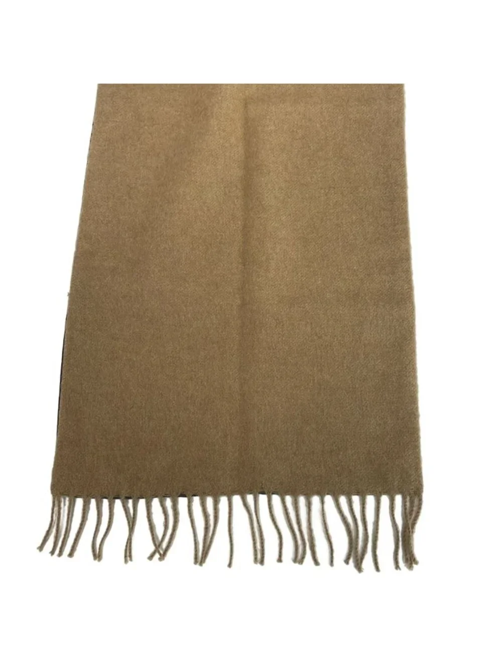 Hermes Scarf Dark Brown Yellow Reversible Wool Cashmere